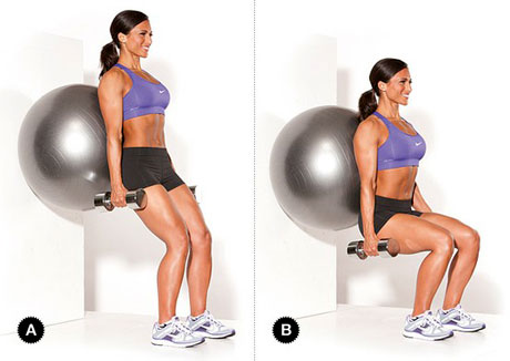 Wall Stability Ball Squats Wall Stability Ball Squats, squat workout, squat exercises, full body workouts, full body workout plans, all squat workout, best leg exercises, goblet squat, goblet squats, barbell squats, fat burning workout, front squats, how to squats, bosu ball squats, wall squats, overhead squats, sumo squats, jump squats, kettlebell swing squats